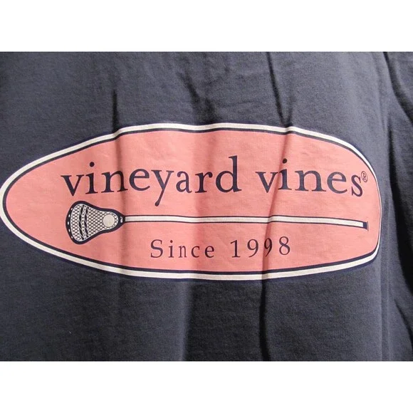 Vineyard Vines Lacrosse Long Sleeve T-Shirt Blue Size Large 100% Cotton - Picture 4 of 5